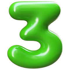 Bubble Green Number 3