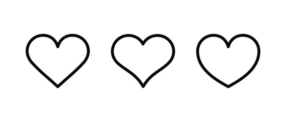 Heart Icon set. Love Like icons. Valentine's Day sign, emblem isolated on white background Editable and Flat style symbol for graphic and web design, logo,pictogram Vector