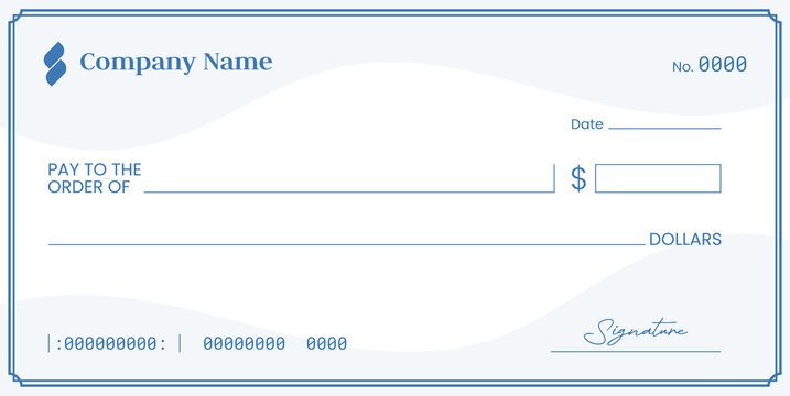 Blank check template design. Vector blank check. Currency payment coupon