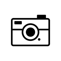 Black vintage camera outline icon vector design