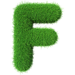 Grass Letter F - green alphabet font grass