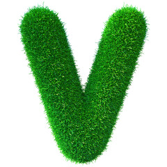 Grass Letter U - green alphabet font grass