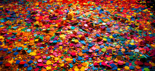 Fototapeta premium Vibrant Aerial Shot of Rainbow-Colored Party Confetti