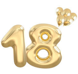 18 th anniversary - gold number anniversary