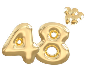 48 th anniversary - gold number anniversary