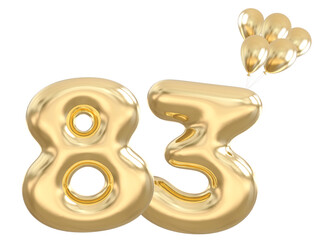 83 rd anniversary - gold number anniversary