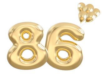 86 th anniversary - gold number anniversary