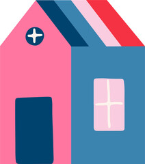 Abstract geometric shape, modern geometric element. Trendy minimalist basic figure,vector graphic design. Pink color.