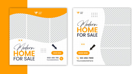 Creative Real Estate Social Media Post Template, Editable Square Post design, Social Media Banners