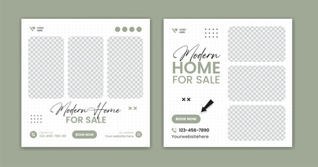 Creative Real Estate Social Media Post Template, Editable Square Post design, Social Media Banners