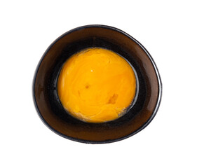 Beaten Egg Yolks in Bowl, Fresh Chicken Eggs for Cooking