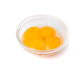 Egg Yolks in Bowl, Fresh Chicken Egg Yolk Separated from Whites for Cooking Recipe, Organic Yolks...