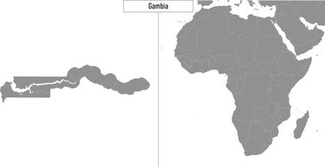 map of Gambia and location on Africa map