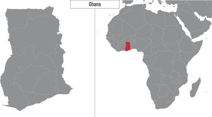 map of Ghana and location on Africa map