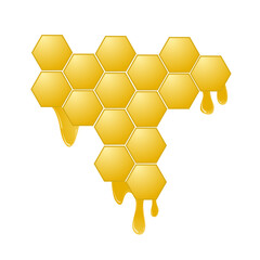 honeycomb with honey drip cartoon style