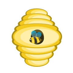 hive with bees cartoon style design