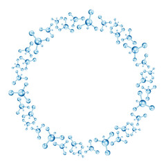 atom and molecule art drawn round frame