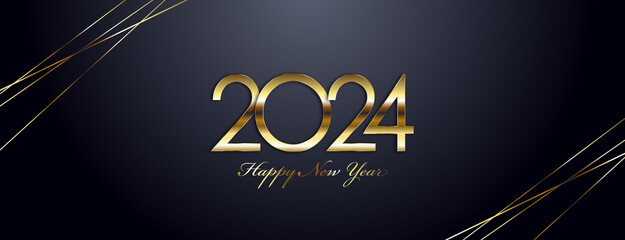Fototapeta na wymiar Happy New Year 2024, Greeting Card