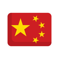 Simple Chinese flag icon. Vector.