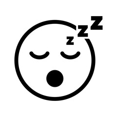 Simple sleeping person face icon. Vector.