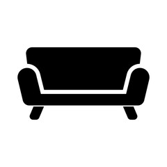 Simple sofa silhouette icon. Vector.