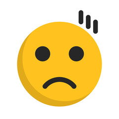 Depressed face icon. Depression. Vector.
