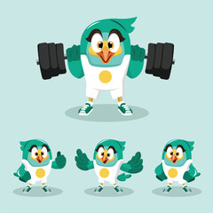bird fitness illustration vector design