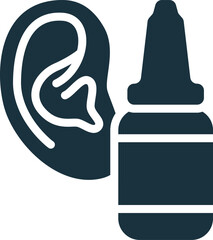 Obraz premium Ear drops icon. Monochrome simple sign from pharmacy collection. Ear drops icon for logo, templates, web design and infographics.