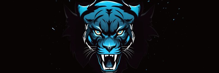 Panther Face Sticker On Isolated Transparent Background - obrazy, fototapety, plakaty