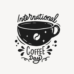 International Coffee Day Event Illustration. hand drawn doodle sketch style