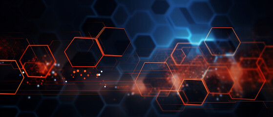 abstract background with glowing hexagones 