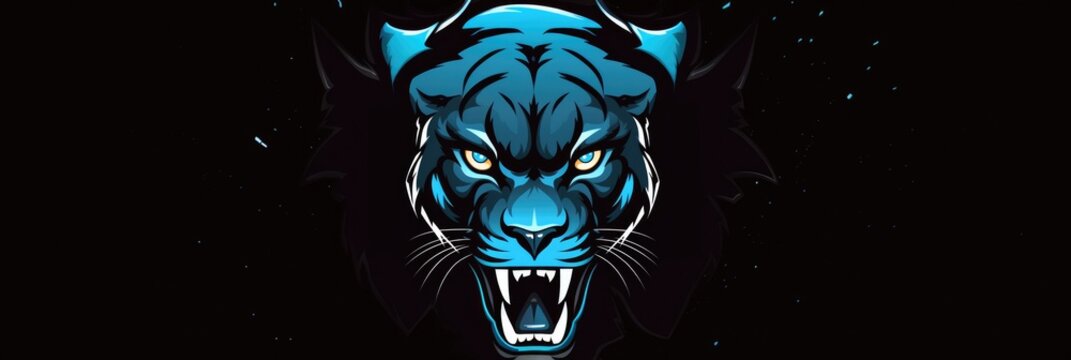Panther Face Sticker On Isolated Transparent Background