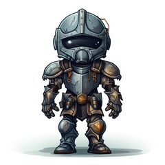 Fototapeta premium Cute Knight with Cartoon Style isolated on a white background