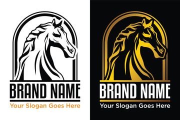 simple modern Horse head logo illustration design