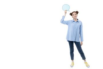 PNG, school girl or student girl isolated on white background