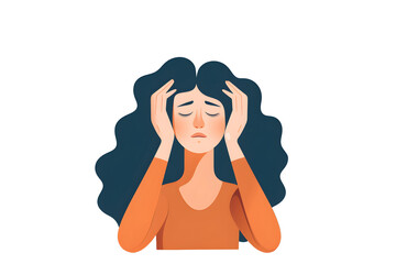 Depression, Mental health. Concept of psychology, inner world, feelings, cartoon female character, flat illustration, health assessment, wellness, bipolar disorder