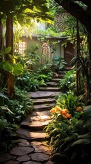 Navigating the Wild Home Garden and Pathway Oasis. Generative AI 9