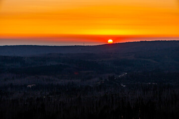 Sonnenuntergangstour durch den Nationalpark Harz auf die Achtermannshöhe bei Torfhaus - Niedersachsen - Deutschland