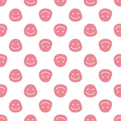 Vector seamless pattern with happy faces