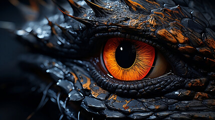 close up of a dragon eye - obrazy, fototapety, plakaty