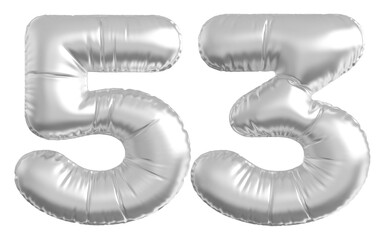 balloon number 53 - silver number
