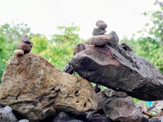 Creation of stones according to beliefs in Mukdahan Thailand