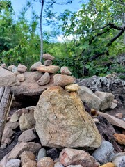 Creation of stones according to beliefs in Mukdahan Thailand