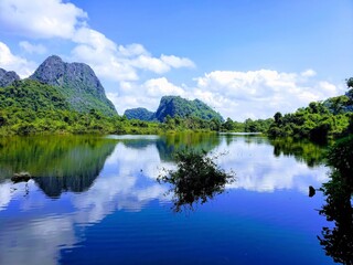 lake and mountains