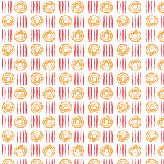 rough line and circle seamless pattern design with brush strokes abstract art