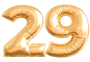 balloon number 29 - gold number