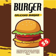 Template design of Fast food menu 