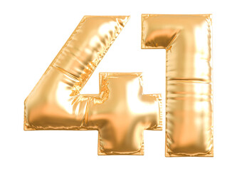 balloon number 41 - gold number