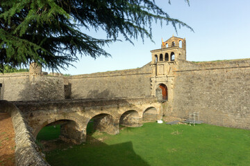 Fototapeta na wymiar Entrance to the citadel of Jaca or Saint Peter's Castle (16th-17th centuries). Huesca, Aragon, Spain.