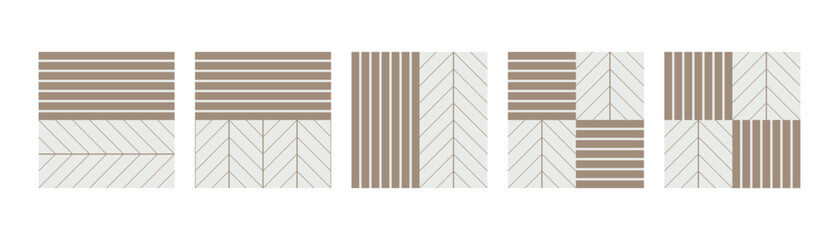 Set of Scandinavian seamless patterns with different lines and shapes